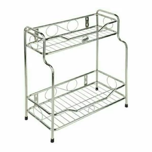 Kệ đựng gia vị nhà bếp inox 2 tầng treo tường, kệ nhà tắm đa năng