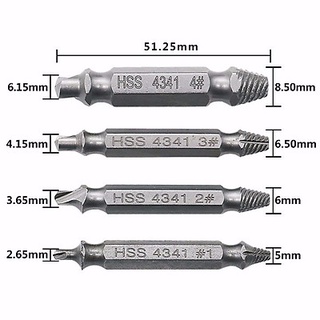 Bộ mũi vít nhổ ốc gãy, tháo bu lông ốc vít trờn ren gồm 4 cây 8 đầu vặn ốc vít hư, tháo vít gãy toét