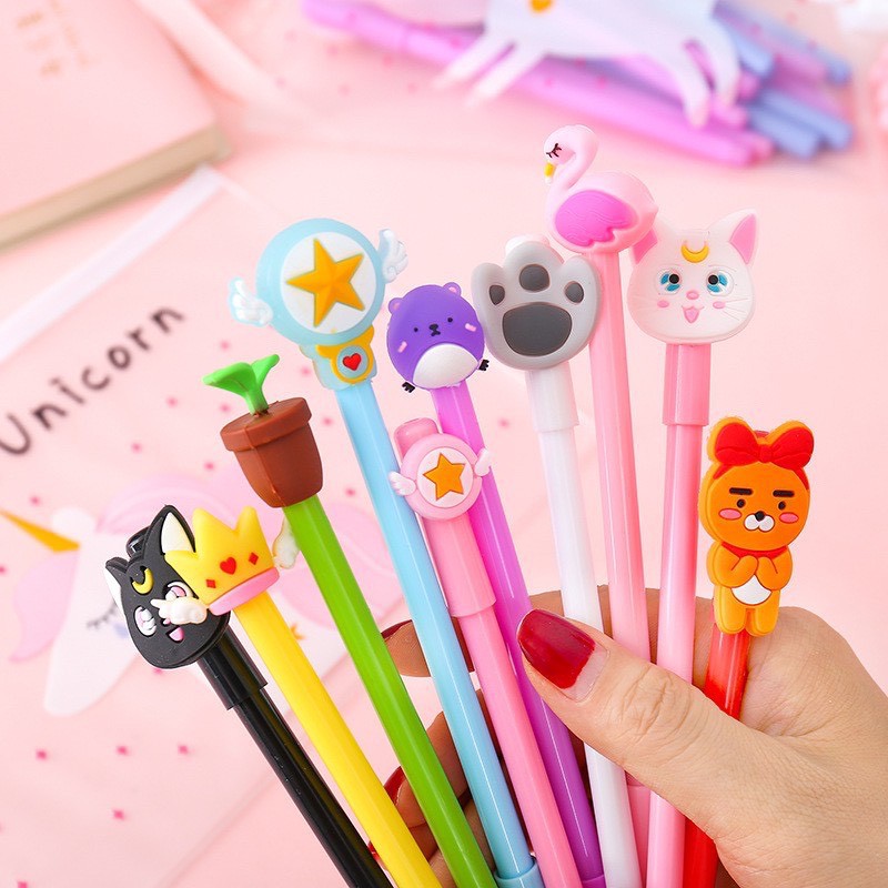 Set 20 Cây Bút Nước Hoạt Hình Dễ Thương Tặng Kèm Túi Zip