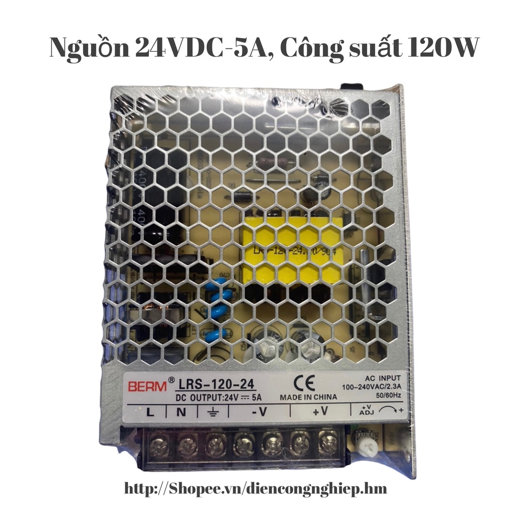 Adapter Bộ Nguồn 24VDC BERM, Đổi nguồn tổ ong 220VAC sang 24VDC-5A ...