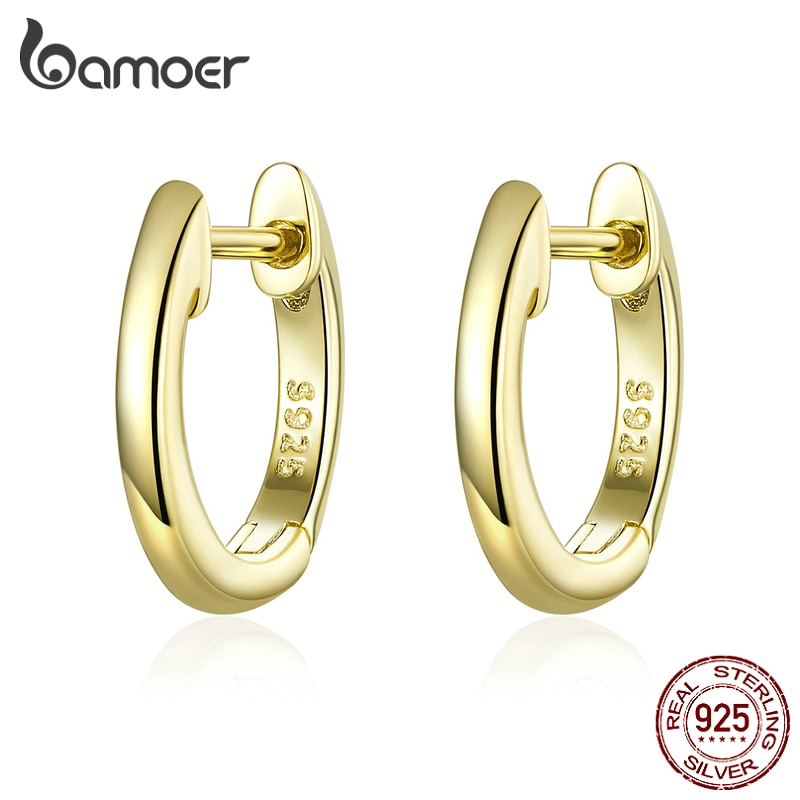 Bamoer Bông Tai bạc 925 Dạng Vòng 2 Màu Sắc sce808