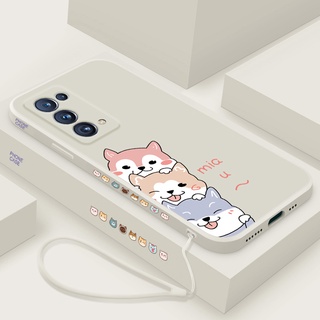 Ốp Điện Thoại Silicon Họa Tiết Hoạt Hình Kèm Dây Đeo Cho oppo reno 4 reno 5 reno 6 reno2 f reno 3