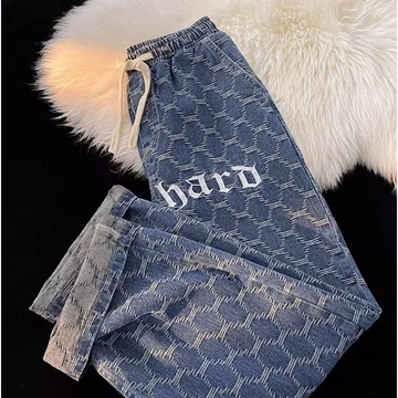 Quần jean nam Dáng Rộng Thời Trang Retro thời trang Cao Cho Nam quần baggy quần jeans jean rộng nam cho nam nữ Quần jean