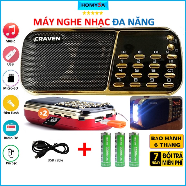 Máy nghe nhạc đa năng CRAVEN Cr853 cr836S b872 cr851 A100 cr865 loa mp3 ...