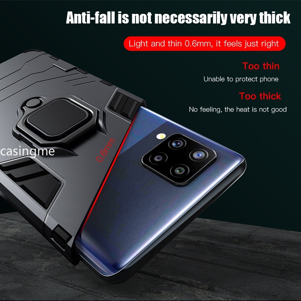 Ốp Điện Thoại Kiểu Giáp Chống Sốc Kèm Giá Đỡ Nhẫn Cho Samsung Galaxy M33 M53 M23 M52 M12 M62 M51 M21 M31 F62 M 33 23 53 4G 5G