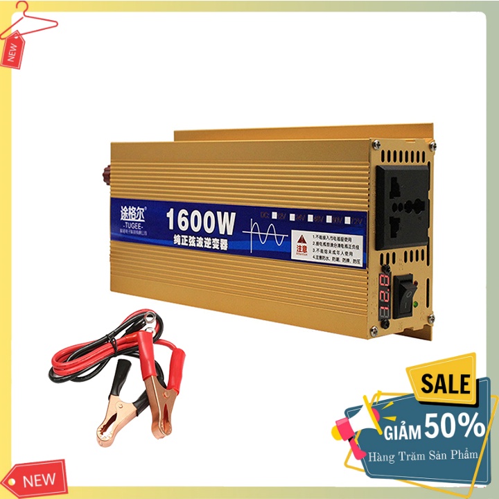 Bộ đổi điện 12v lên 220v sin chuẩn 1600W sử dụng thiết bị gia đình lúc khẩn cấp