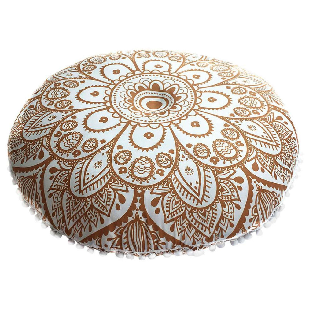 Gối Trải Sàn Mandala Ấn Độ Vỏ Gối Đệm Boho Tròn Lớn Trường Hợp Paytonshop-168