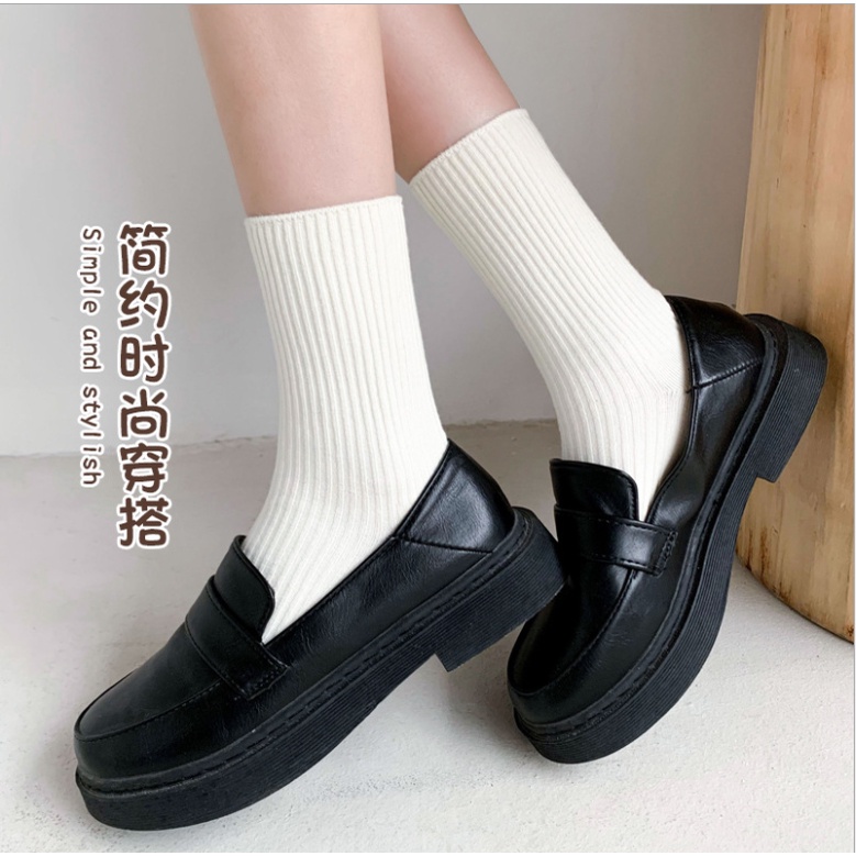 FD08304294 Tất Cổ Cao Nữ Hàn Quốc Gân Trơn basic , Vớ Cao Cổ Nữ Hàn Quốc Gân Trơn Nhiều Màu