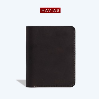 Ví Da Đứng HAVIAS Da Bò thật nhập khẩu mini ví da nam nữ thiết kế sang trọng VAMI
