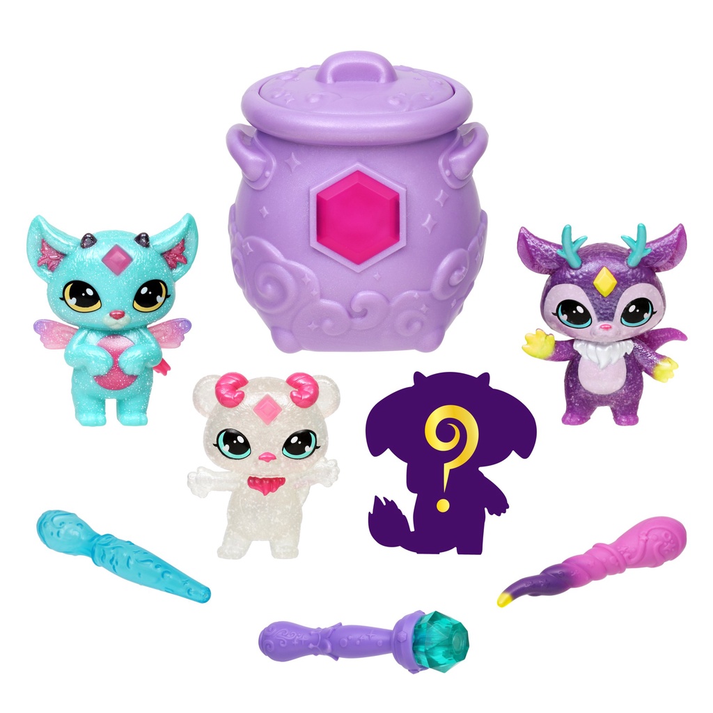 Magic Mixies Mixlings Sparkle Magic Mega 4 Pack, Magic Wand Reveals Magic Power Bộ 4 Cây Đũa Thần Màu Sắc Sặc Sỡ