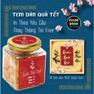 [ IN THEO YÊU CẦU] Combo 40 Tem Tết - Cung Chúc Tân Xuân - 5cm