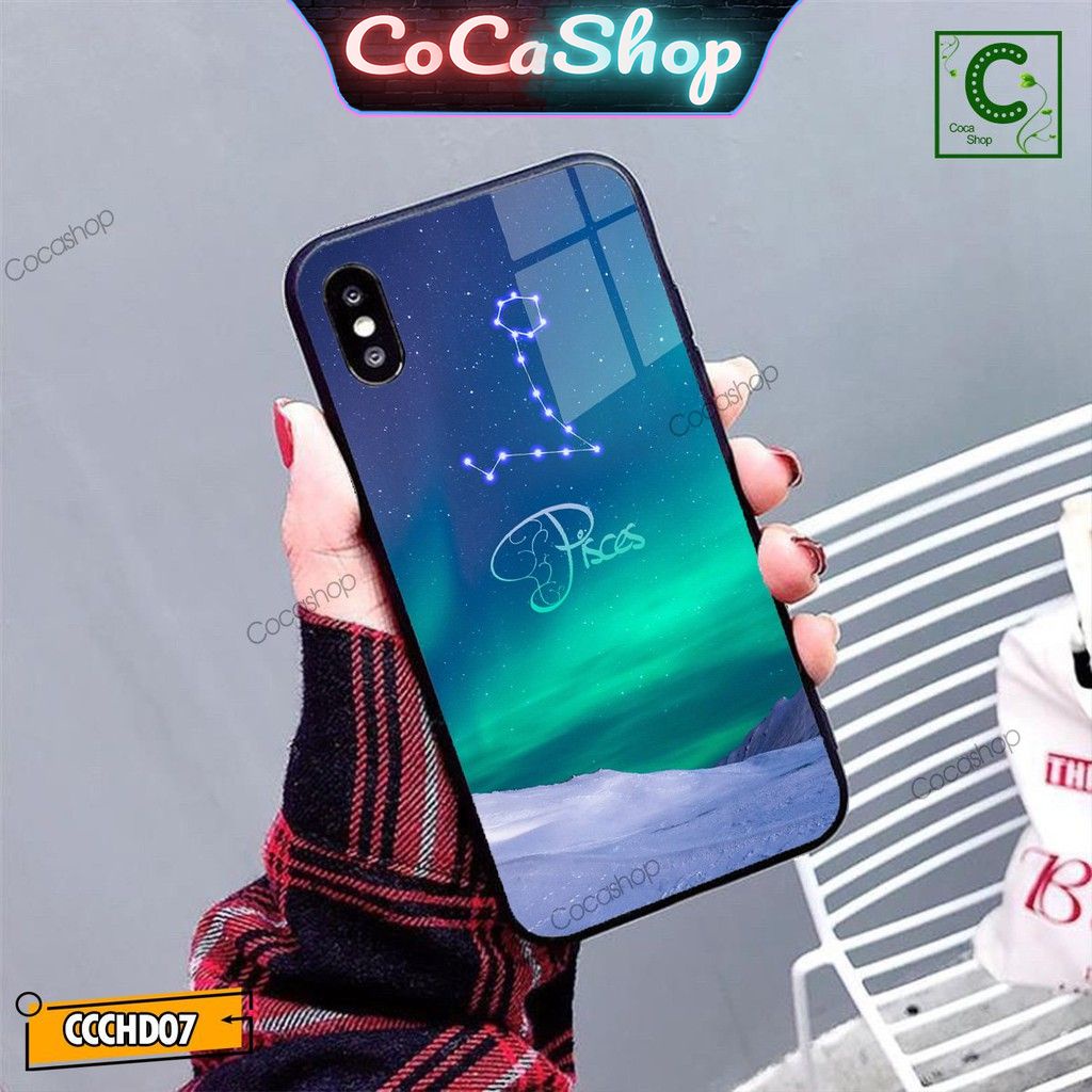 Ốp lưng iphone mặt kính cung hoàng đạo - Cung Song Ngư - 6/6plus/6s/6splus/7/7plus/8/8plus/x/.....