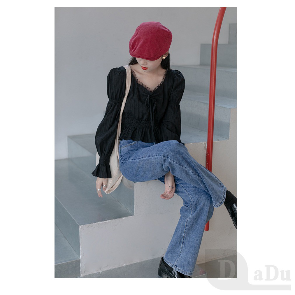 Ảnh Quần Jeans Dài Rách Gối Thời Trang Dành Cho Nữ 4