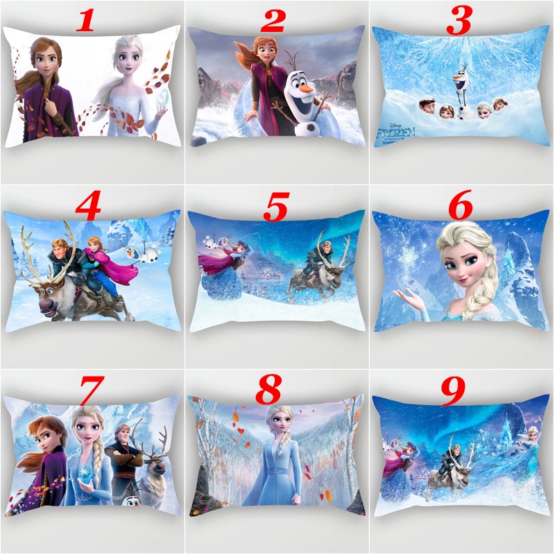 Vỏ Gối Chữ Nhật In Hình Hoạt Hình Frozen Một Mặt Bằng Polyeste Trang Trí Nhà Cửa (Không Kèm Lõi)