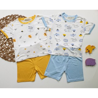 Đồ bộ bé trai Bộ Minky Mom cộc tai bé trai Bộ thun lạnh bé trai in hình MK01
