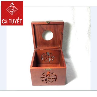 [RẺ NHẤT] HỘP ĐỰNG GIẤY ĂN khổ vuông mặt chạm cao cấp GỖ HƯƠNG chuẩn 100% có khóa chốt -(ẢNH THẬT)