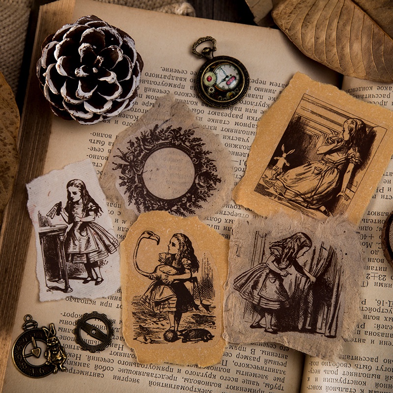 Sticker vintage retro set 30 nhãn dán độc đáo trang trí sổ tay DIY Crafts, Scrapbook, Journal, Diary, Planner HD176-K58.