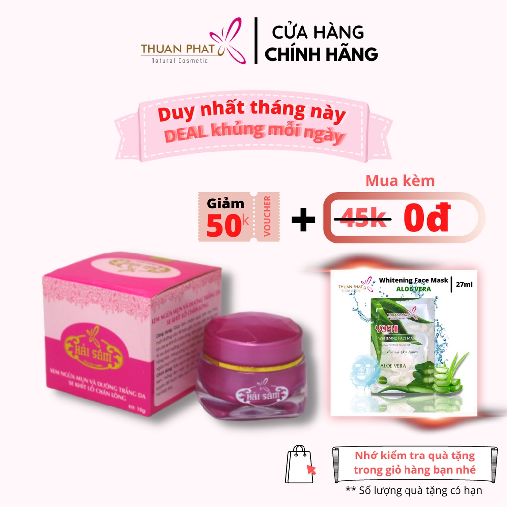Kem Ngừa Mụn Dưỡng Trắng Da Se Khít Lỗ Chân Lông THUANPHAT Natural Cosmetic