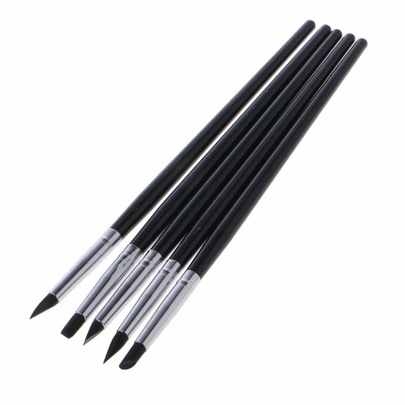 Exhila 5 Chiếc Silicon Chấm Dụng Cụ Tô Màu Sắc Sắc Sắc Nét Bàn Chải Bút Cho Đất Sét Mô Hình Điêu Khắc Vẽ Soạn Thảo Móng Tay Nghệ Thuật S