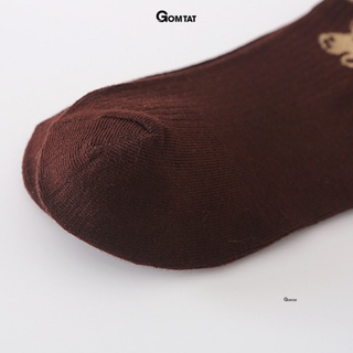 Set 5 đôi tất nữ cổ ngắn hoạ tiết hình gấu GOMTAT, vớ nữ ngắn cổ êm chân, thấm hút mồ hôi  - CB076