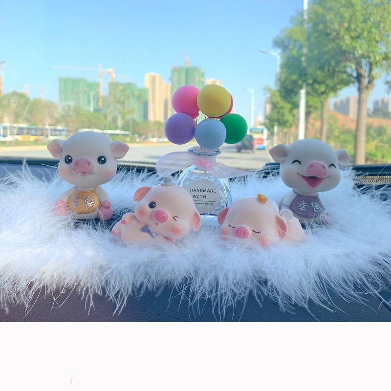 Decor set heo trang trí taplo ô tô,  phụ kiện xe hơi sáng tạo, hoặc để bàn làm việc có tặng kèm sáp thơm