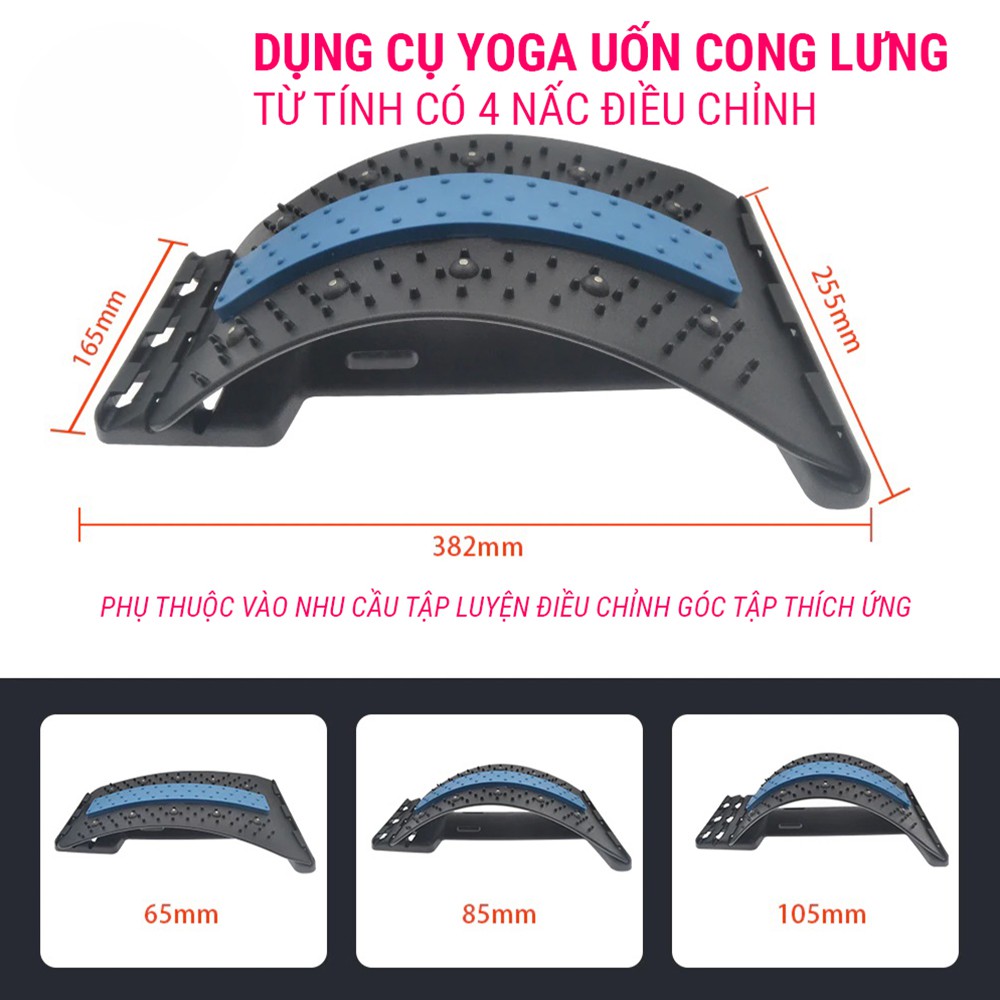 Máy massage lưng có nút từ tính, bảo vệ cột sống 3 tầng có đế điều chỉnh SPORTY YGW39