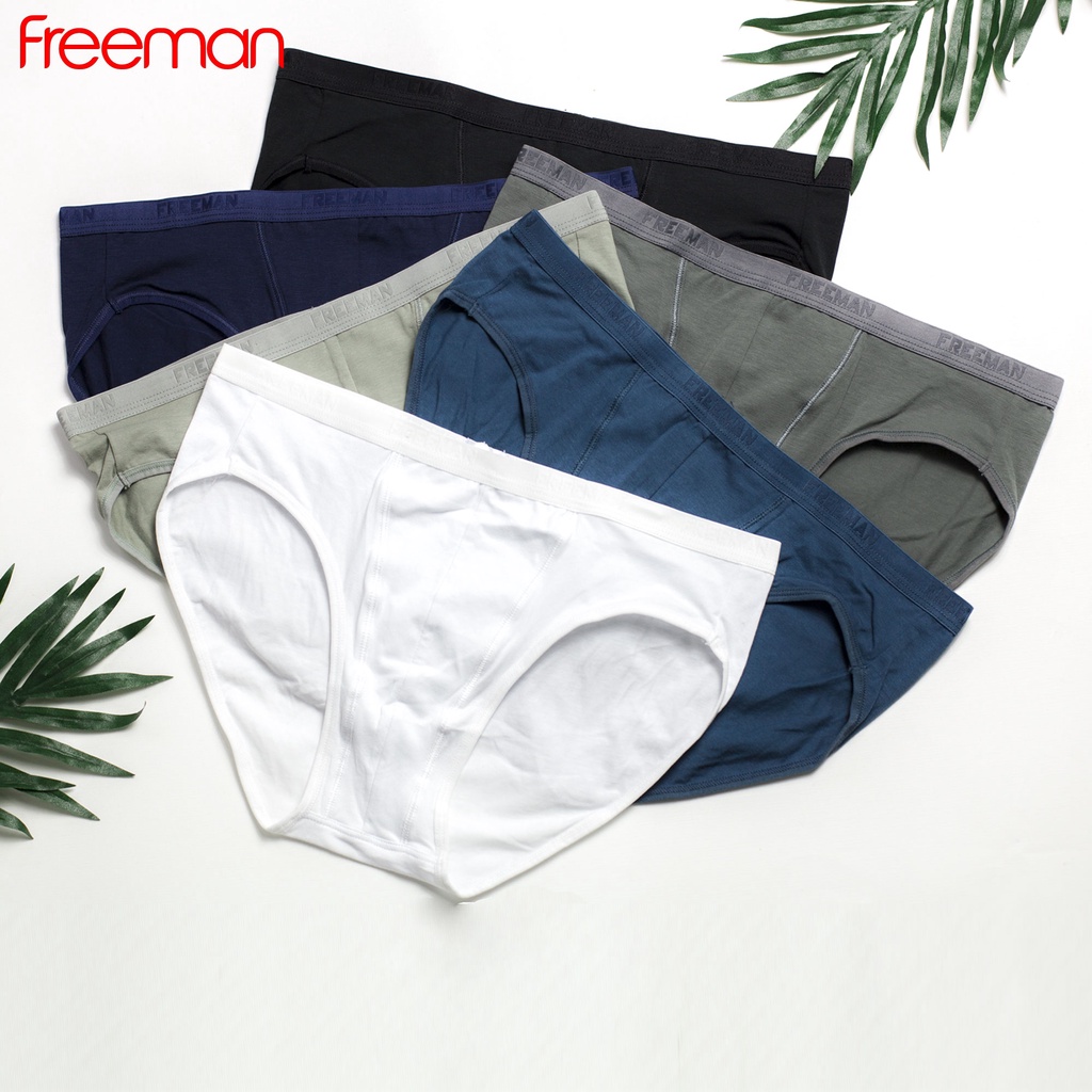 Quần lót nam Freeman chất liệu cotton thấm hút mồ hôi tốt, thun lưng bản nhỏ thoải mái [Combo 5] 6045