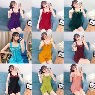 Đồ Bộ Đùi Thun Lạnh Phối Ren Sexy Hàng Cao Cấp Giá Rẻ - D4
