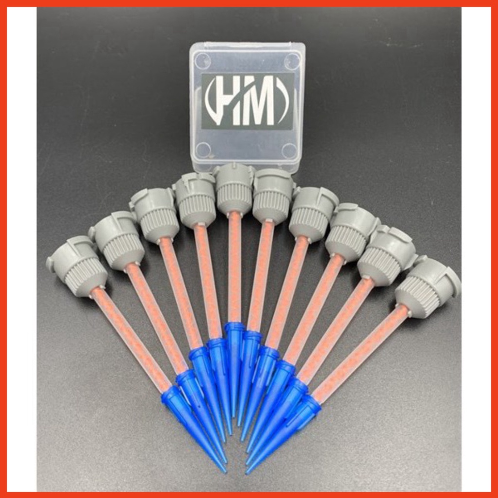 Bộ đầu trộn keo dùng bơm keo 2 thành phần, gồm đầu trộn, đầu kim 22G 0.4mm (10 bộ)