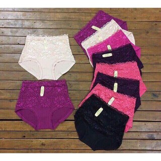 Set 5 Quần Lót Nữ Cỡ Đại(60-72kg) Cạp Cao Kèm Gen Bụng Ren Cotton Mềm Mại