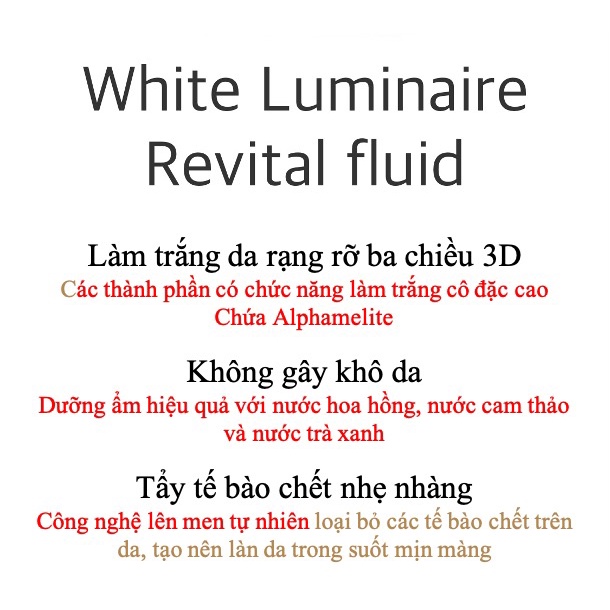 Nước Thần Dưỡng Trắng Da NoTS White Luminaire Revital Fluid 150ml