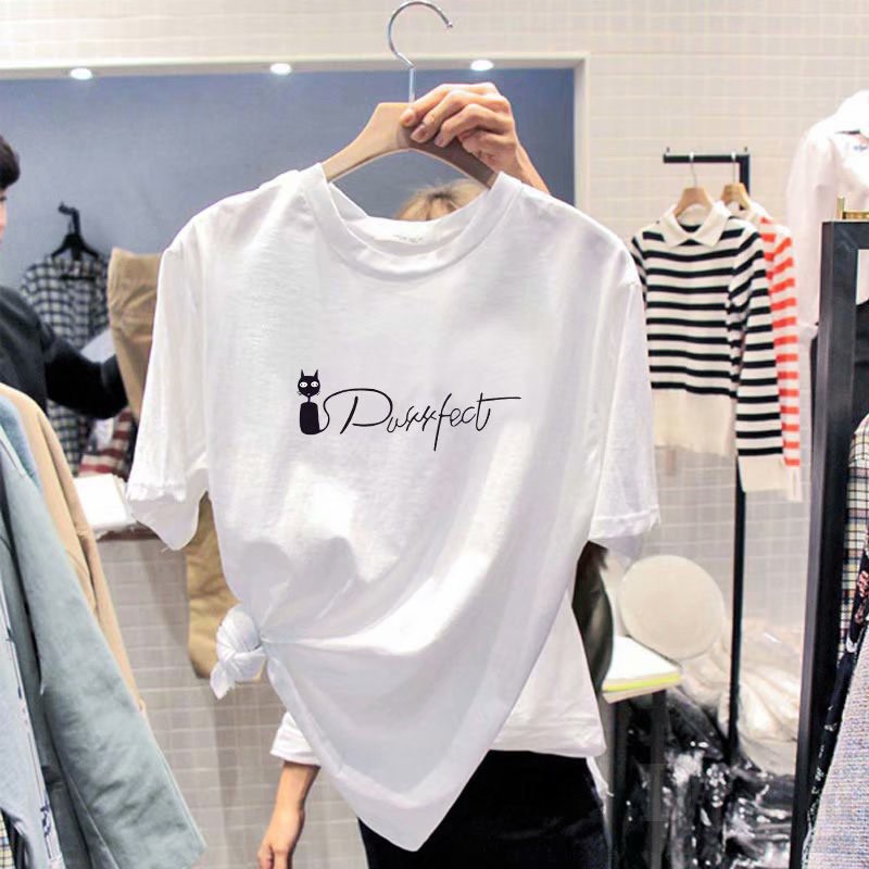 Ảnh Áo Thun Cotton Thời Trang Mùa Hè Phong Cách Hàn Quốc  Áo Thun Ngắn Tay Dáng Ôm In Hoạt Hình Thời Trang Cá Tính 4