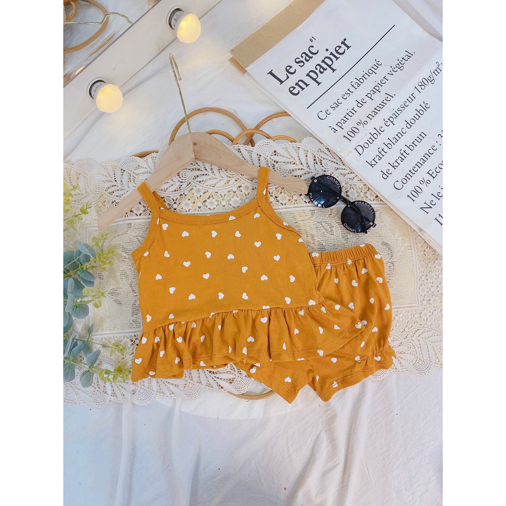 Bộ Hai Dây Dáng BabyDoll Cotton Xuất Xịn Siêu Mát Siêu Xinh Cho Bé Gái 9-21kg