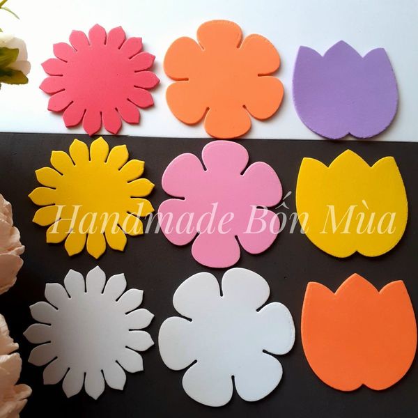 10 CÁNH HOA MẦM NON ( hoa hồng + tulip + hướng dương), bằng giấy ...