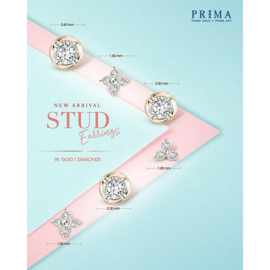 Ảnh PRIMA Bông Tai Kim Cương 2.3 ly -  9K - BST Stud Earrings (1 chiếc) - 991E1478 2