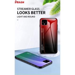 Ốp điện thoại mặt kính cường lực cứng viền mềm màu gradient dành cho Google Pixel 4 3A 3 2 XL