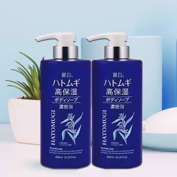 Ảnh Sữa Tắm Trắng Da ý Dĩ Reihaku Hatomugi Nhật Bản 600ml 2