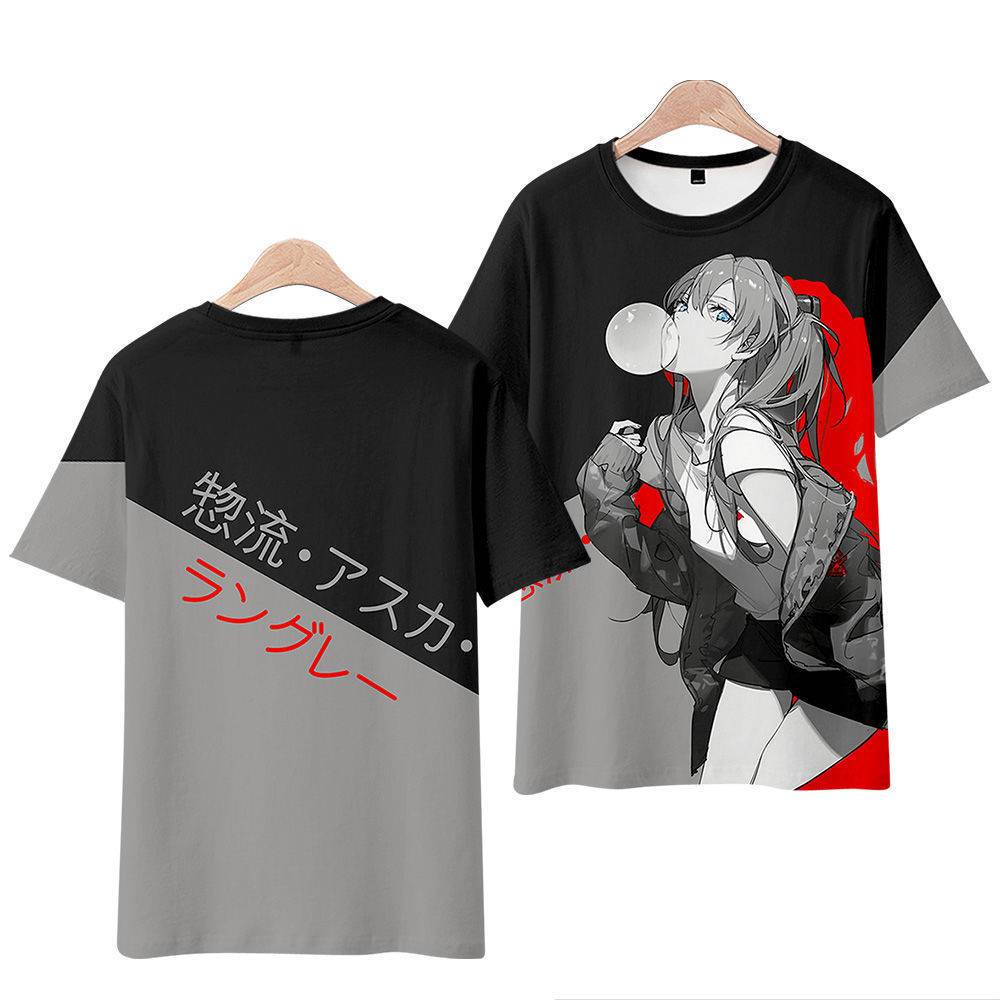 Áo thun cosplay EVA Evangelion YB1, tay ngắn, dáng rộng, thời trang, đa size