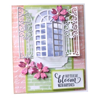 Tình Yêu * Cửa Sổ Cắt Kim Loại Chết Stencil DIY Thêu Sò Album Thẻ Giấy Mẫu Khuôn Dập Nổi Trang Trí