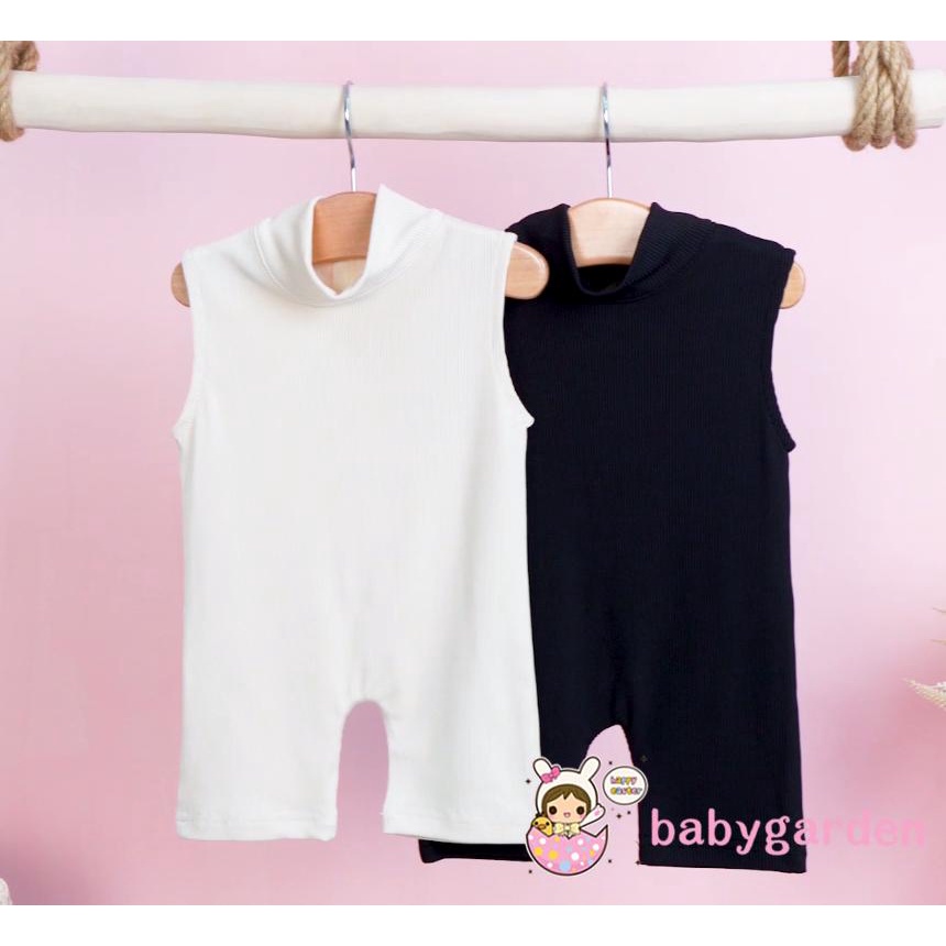 Áo liền quần cổ cao màu trơn thời trang mùa hè cho bé gái 0-5 tuổi