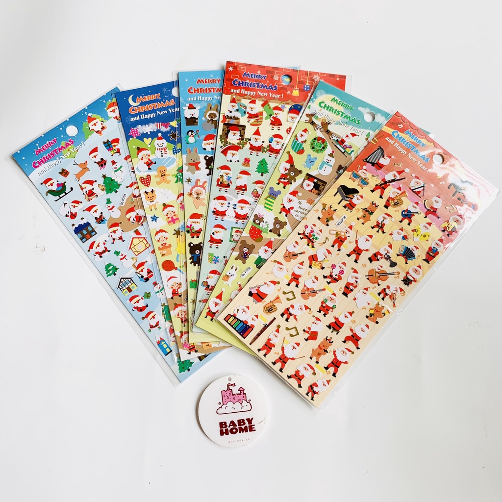 Sticker dán chống nước Noel hình dán trang trí chủ đề Giáng Sinh cho bé ...