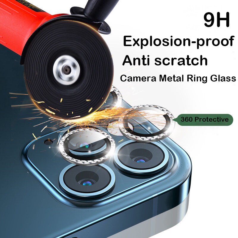 Tương Thích Cho iPhone 17 Pro Max Vòng Kim Loại Kính 16 Pro Max 17 Air Diamond Camera Bảo Vệ Ống Kính Bao 15 Pro MAX Nắp Bảo Vệ