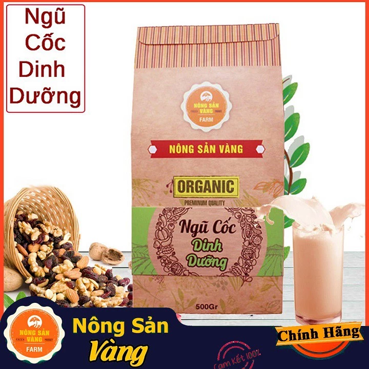 Bột Ngũ Cốc Dinh Dưỡng Không Đường 500gr - Nông Sản Vàng (Rang củi)