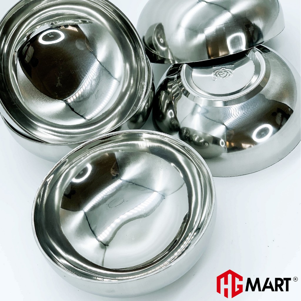 Ảnh Bộ 5 Bát Trơn Inox cách nhiệt chống nóng thương hiệu HG Mart [Bảo hành 12 tháng] 2