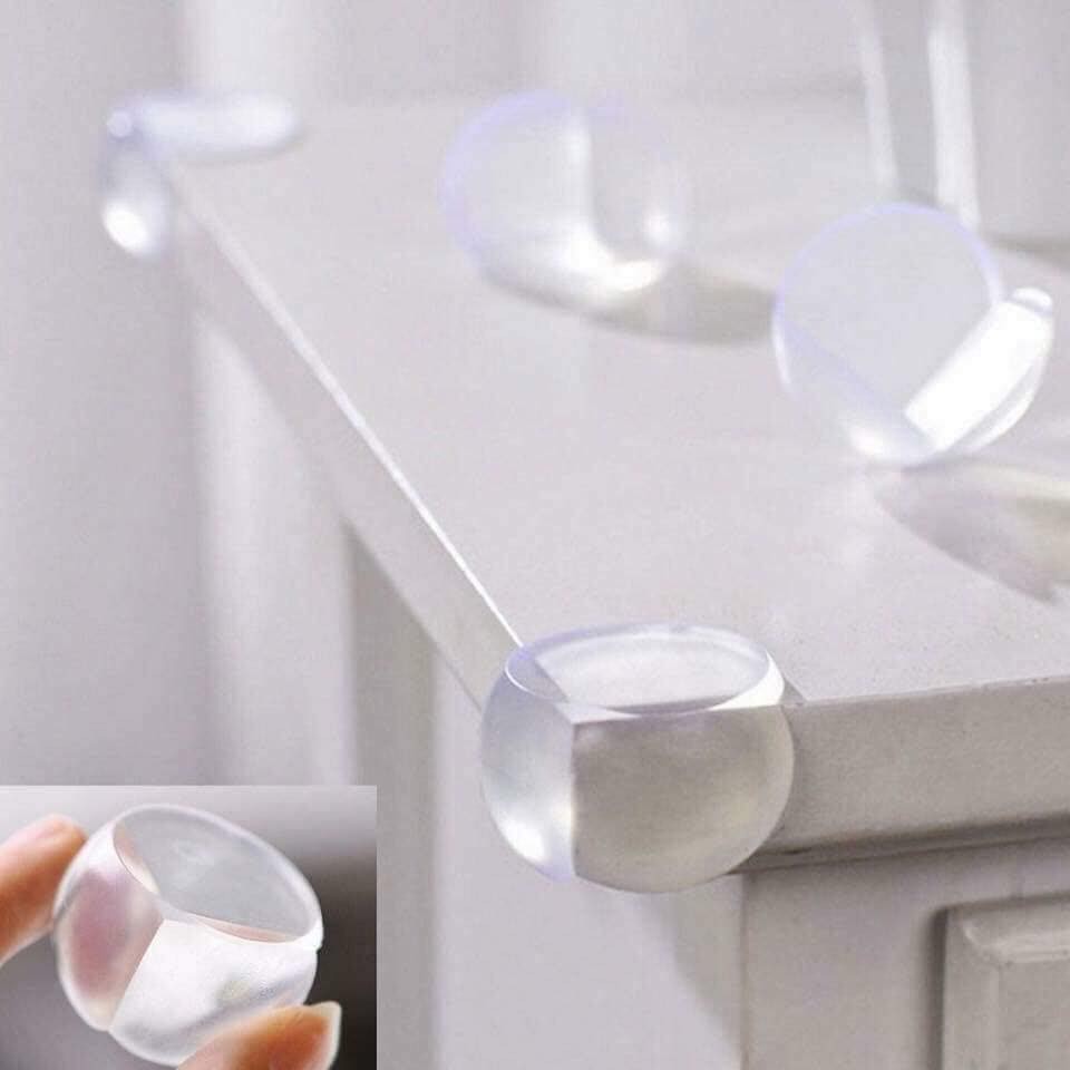 Combo 4 miếng Bịt góc bàn, bọc cạnh bàn kính, cạnh tủ vuông bằng silicon an toàn cho bé