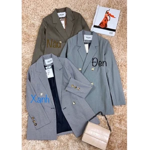 [XẢ KHO GIÁ RẺ] Áo khoác vest blazer công sở nữ caro dài tay 2 lớp đen nâu xanh (không kèm chân váy)