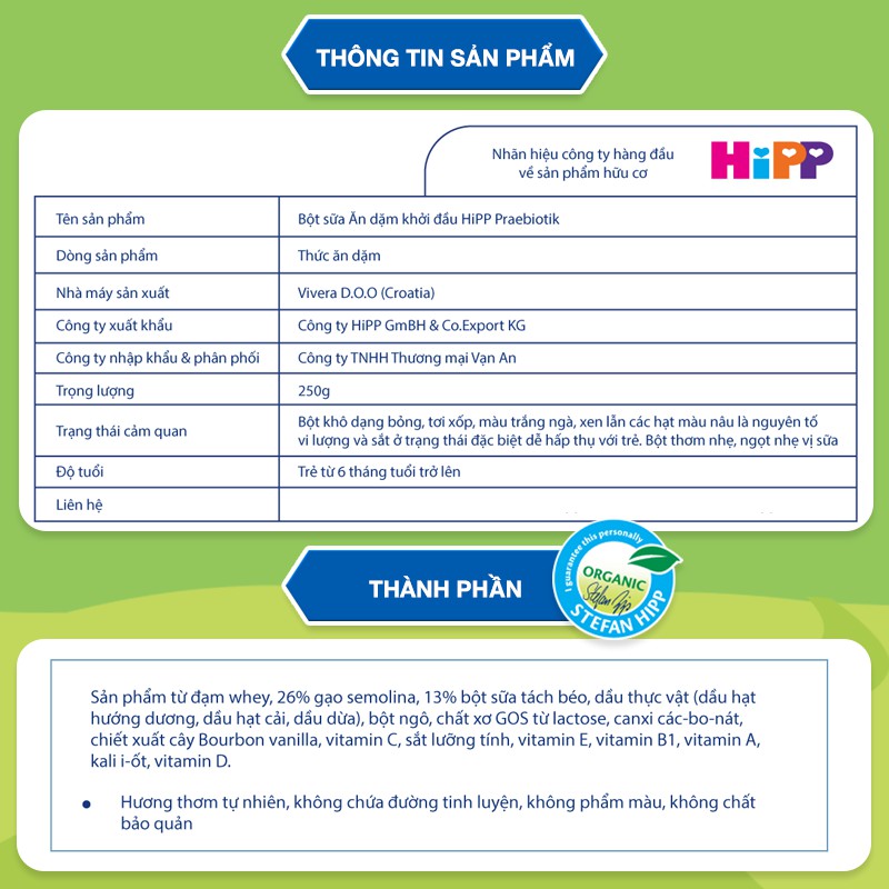 Ảnh Bột ăn dặm dinh dưỡng Sữa - Ăn dặm khởi đầu HiPP 250g 1