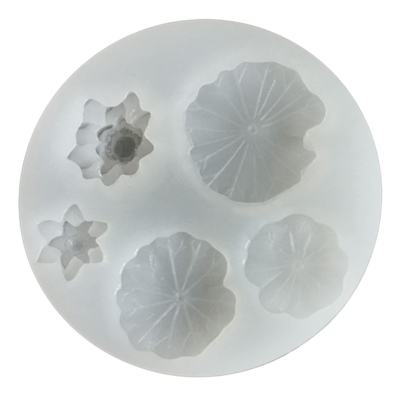 Un * Hoa Sen Lá Cánh Hoa Khuôn Silicon Chai Cá Epoxy Đúc Khuôn Pha Lê Epoxy