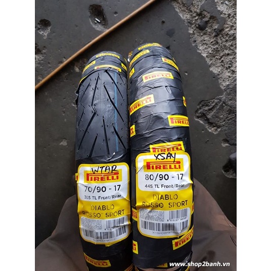 Cặp Vỏ xe Pirelli Diablo Roso size 70 - 80/90/17 “ không ruột “ bao bám ...