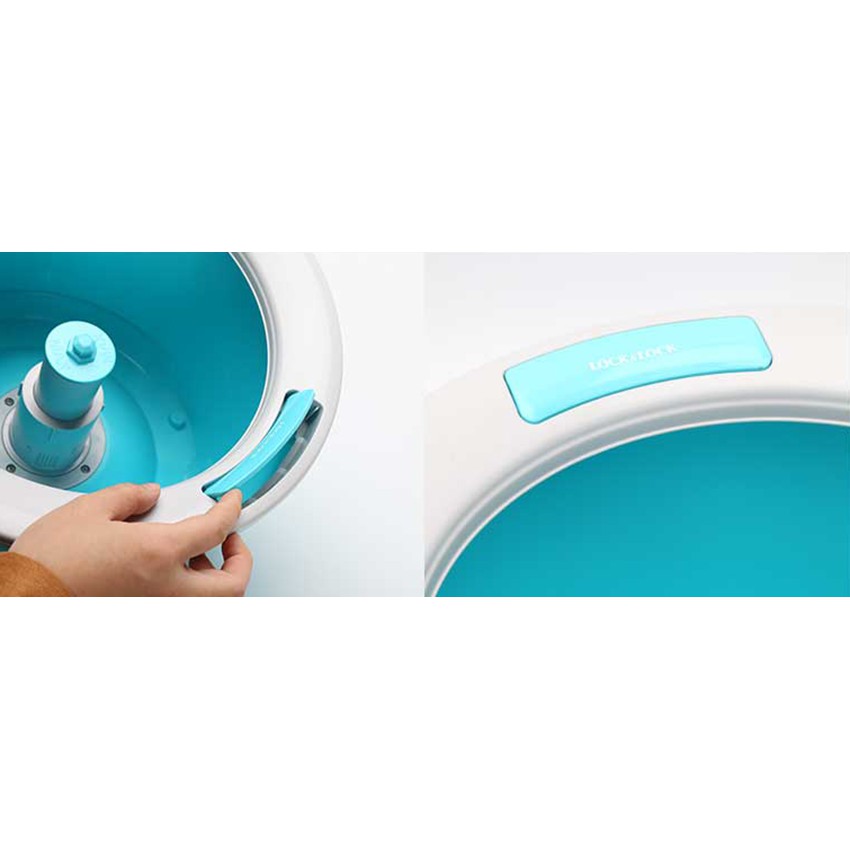Bộ cây lau nhà xoay tay LocknLock corner spin mop ETM494 xanh dương - K-MALL
